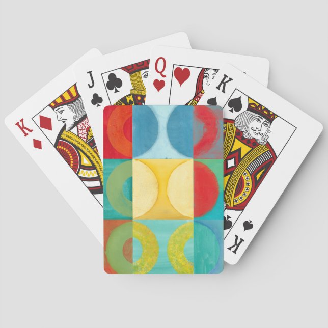 Ljus popup-bild med cirklar och fyrkanter casinokort (Baksidan)