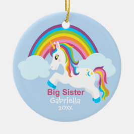 Ljus prydnad för Unicornregnbågestorasyster Julgransprydnad Keramik