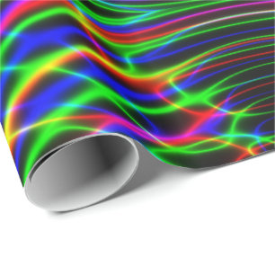 Ljus Psychedelic abstrakt för neonlaser Presentpapper
