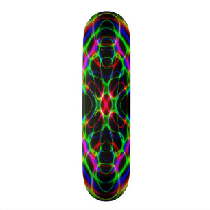 Ljus Psychedelic abstrakt för neonlaser Skateboard Bräda 19,5 Cm