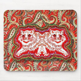 Ljus psychedelic Red Cats (av Louis Wain) Musmatta