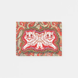 Ljus psychedelic Red Cats (av Louis Wain) Post-it Block
