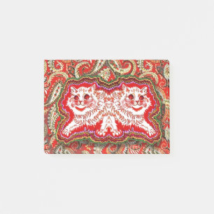 Ljus psychedelic Red Cats (av Louis Wain) Post-it Block