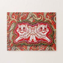 Ljus psychedelic Red Cats (av Louis Wain)