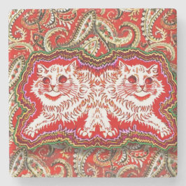 Ljus psychedelic Red Cats (av Louis Wain) Stenunderlägg