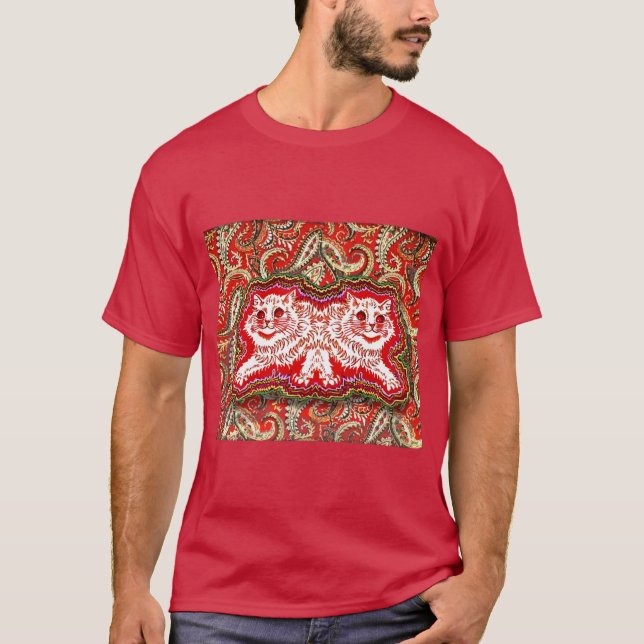 Ljus psychedelic Red Cats (av Louis Wain) T Shirt (Framsida)