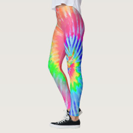 Ljus Rainbow Psychedelic Starburst Tie Dye Leggings