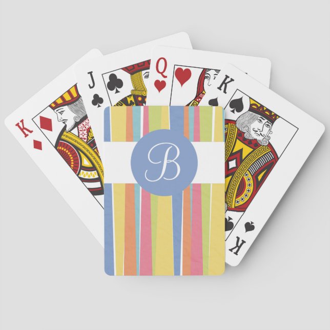 Ljus rand anpassningsbar monogram spelkort (Baksidan)