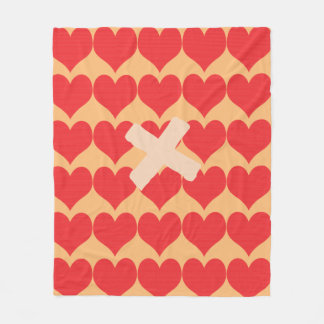 Ljus Red Hearts Mönster Fleecefilt