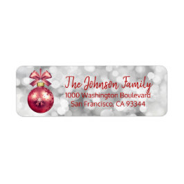 Ljus Red Ornament jul-Returadressen Returadress Etikett