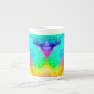 Ljus regnbåge Fluffig pälsstruktur Bakgrundsdesign Benporslin Mugg