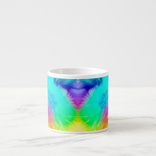 Ljus regnbåge Fluffig pälsstruktur Bakgrundsdesign Espressomugg (Framsidan)