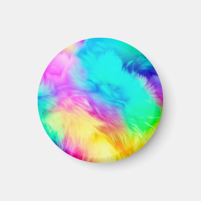 Ljus regnbåge Fluffig pälsstruktur Bakgrundsdesign Magnet (Framsidan)