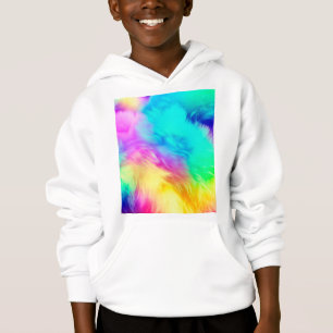 Ljus regnbåge Fluffig pälsstruktur Bakgrundsdesign T Shirt