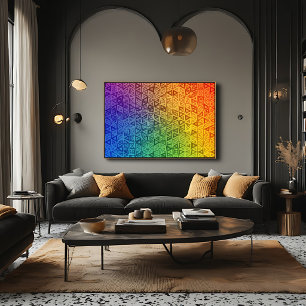 Ljus regnbåge geometrisk triangel gradient canvastryck