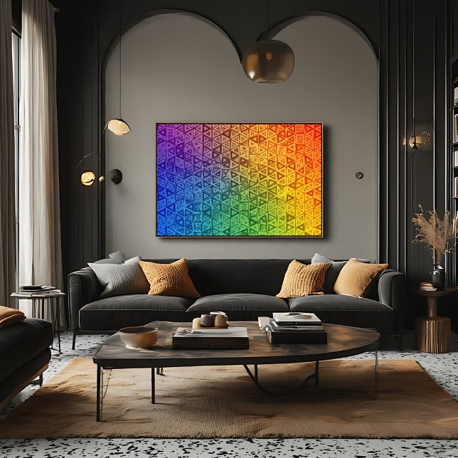 Ljus regnbåge geometrisk triangel gradient canvastryck (Skapare uppladdad)