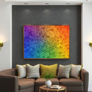 Ljus regnbåge geometrisk triangel gradient poster