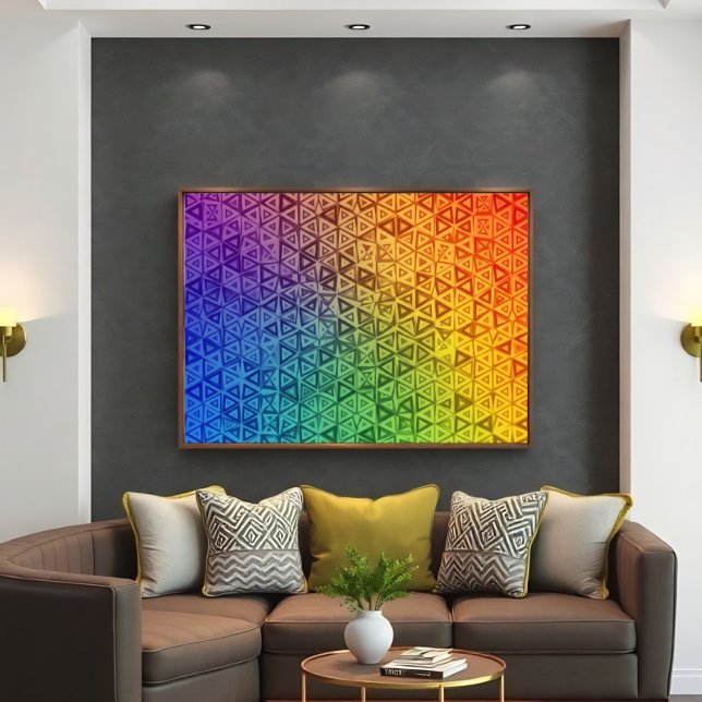 Ljus regnbåge geometrisk triangel gradient poster (Skapare uppladdad)