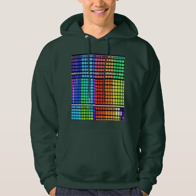 Ljus regnbåge geometriskt mönster - Sömlös design Hoodie (Framsida)
