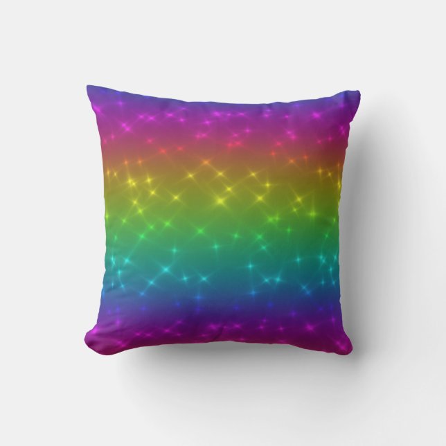 Ljus Regnbåge Sparkles Pillow Kudde (Framsida)