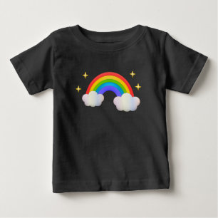 Ljus regnbågetecknad t shirt