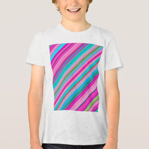 Ljus regnbågsrandig design t shirt