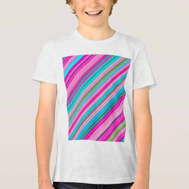 Ljus regnbågsrandig design t shirt (Framsida)