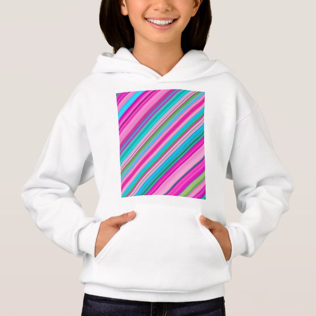 Ljus regnbågsrandig design t shirt (Framsida)