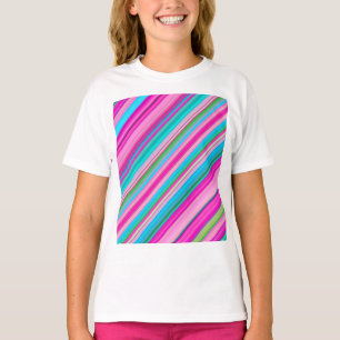 Ljus regnbågsrandig mönsterdesign t shirt
