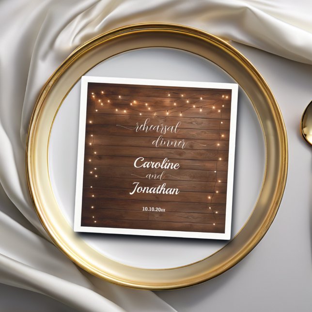 Ljus Rehearsal Dinner Bröllop Pappersservett (Skapare uppladdad)