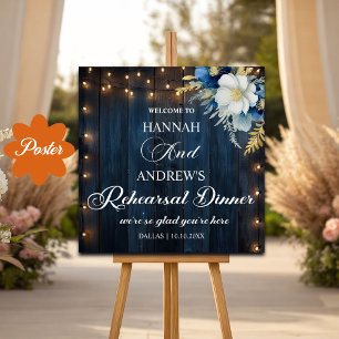 Ljus Rehearsal Dinner Välkommen till Blue Wood Str Poster