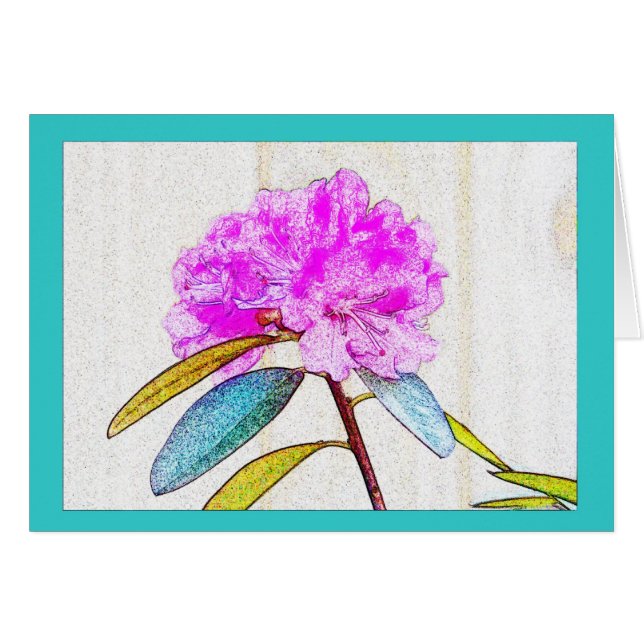 Ljus Rhododendron i elektriska färger! Hälsningskort (Framsidan Horizontal)