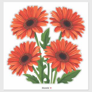Ljus röd gerbera daisybukett klistermärken