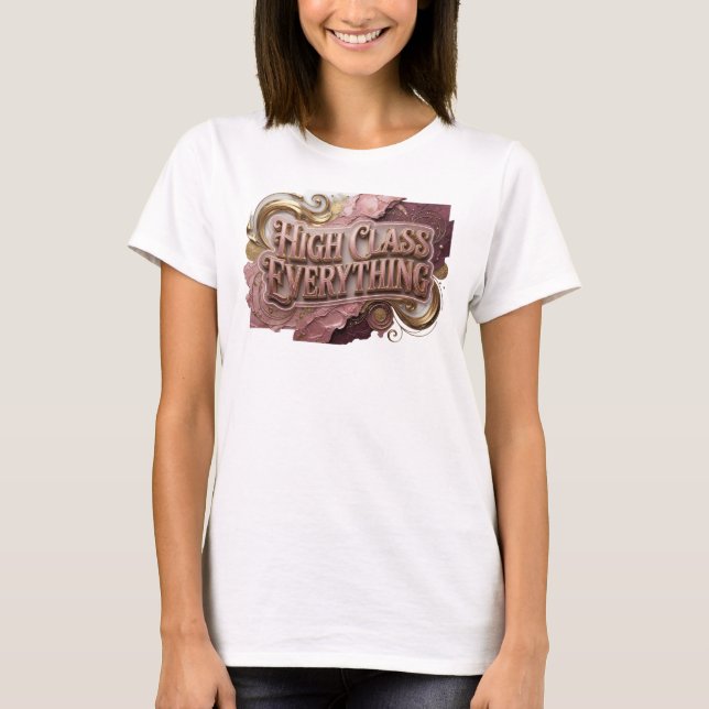 Ljus Röd HÖGKLASSIG ALLT T-shirt (Framsida)