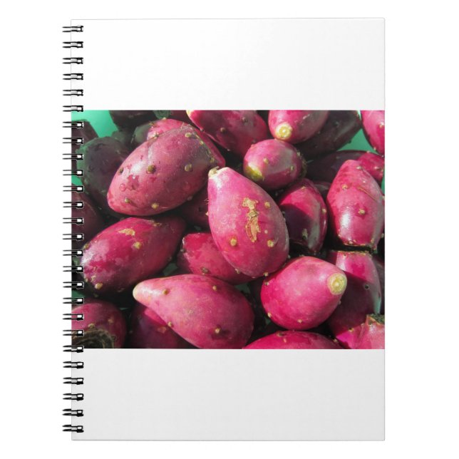 Ljus röd kaktusfrukt för Prickly Pear Anteckningsbok (Framsidan)