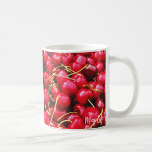 Ljus röd körsbärfotomugg kaffemugg