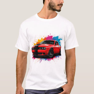 Ljus Röd Muskelbil T Shirt