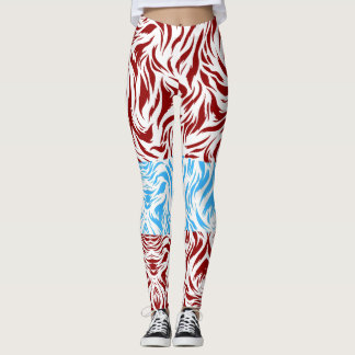 Ljus Röd Och Blå Abstrakt Virvel Mönster Leggin Leggings