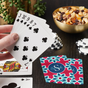 Ljus röd och blå modern geometrisk personlig casinokort