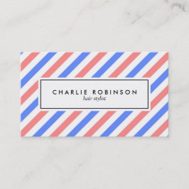 Ljus röd och för blåttbarberarerand visitkort