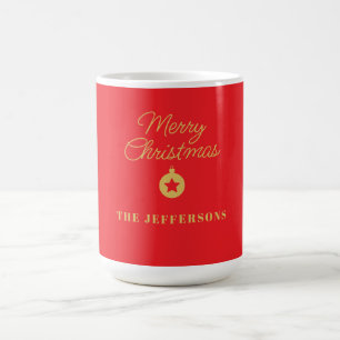 Ljus röd och gul färger God Jul Kaffemugg