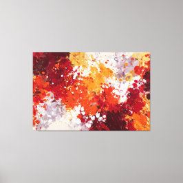 Ljus röd och gul stänk abstrakt väggkonst canvastryck