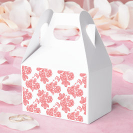 Ljus röd och rosa blommig presentpapper med presentaskar