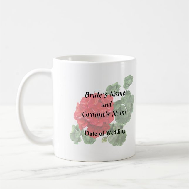 Ljus Röd Pelargon Kaffemugg (Vänster)