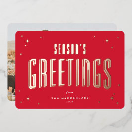 Ljus röd säsongs Hälsningar Retro-stjärnor Foto 