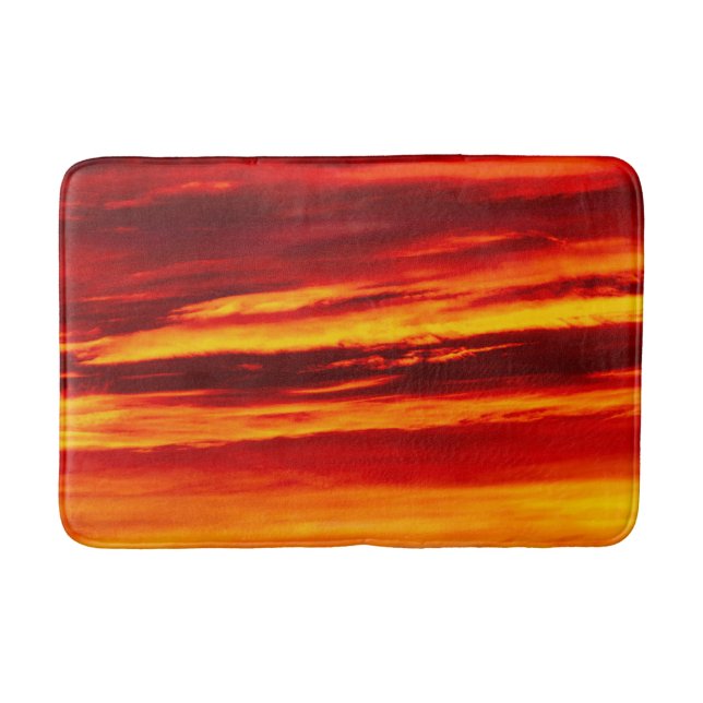 Ljus röd solnedgång badrumsmatta (Framsidan)