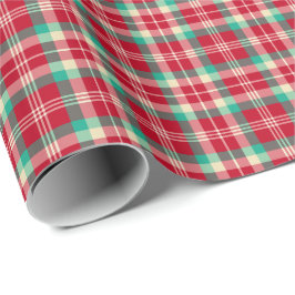 Ljus röd vintagejulpläd presentpapper