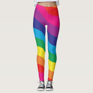 Ljus rolig regnbågsmönstrad leggings