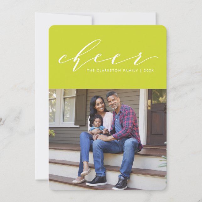 Ljus rolig skrift jul fotokort julkort (Framsida)