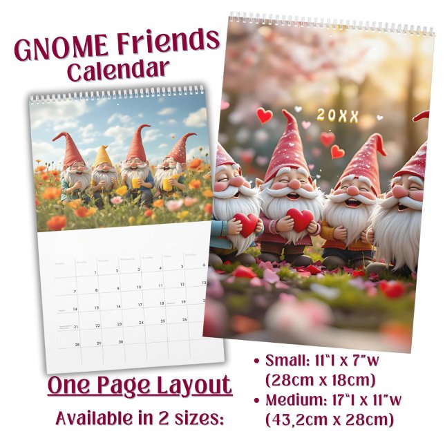 Ljus rolig söt Gnome Vänner Konst  Kalender (Skapare uppladdad)